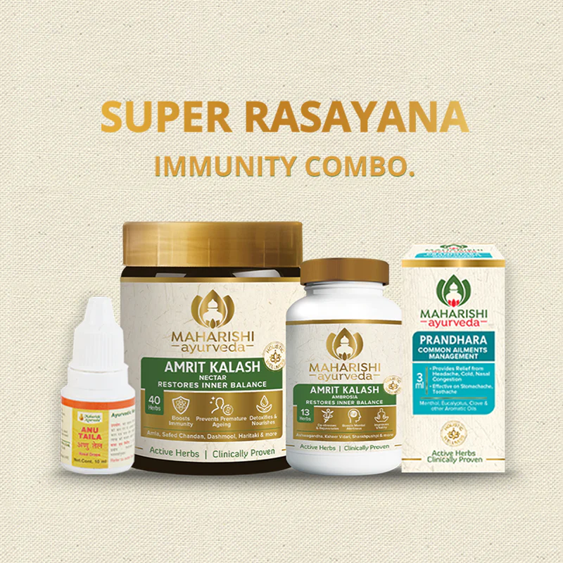 Maharishi Ayurveda Super Rasayana Immunity Kit, 120 Tablets(Combo of 4)-1.webp